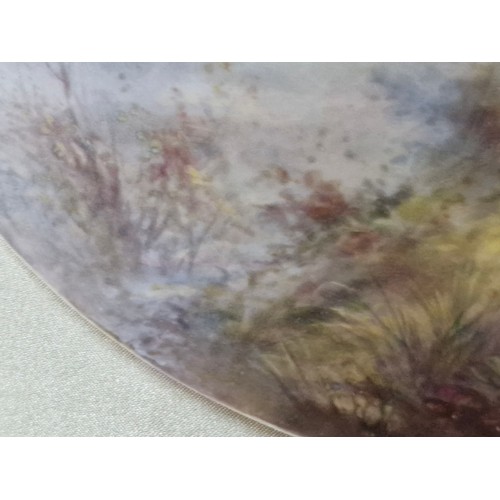 494 - Star Lot: James Stinton (1870-1961). An original James Stinton watercolour on oval Royal Worcester p... 