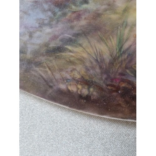 494 - Star Lot: James Stinton (1870-1961). An original James Stinton watercolour on oval Royal Worcester p... 