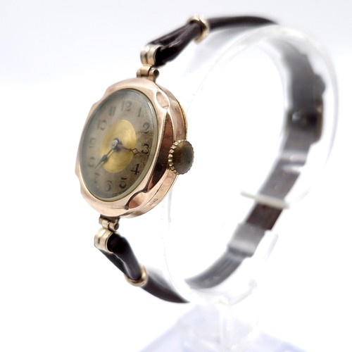 8 - A vintage ladies wristwatch with nine carat gold (375) watch case marked 'FWC' Watch no. 12482.