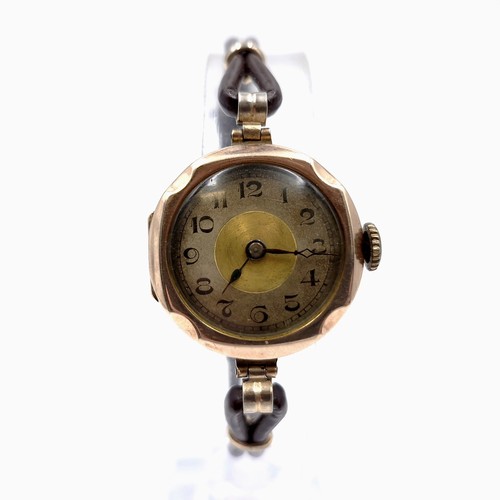 8 - A vintage ladies wristwatch with nine carat gold (375) watch case marked 'FWC' Watch no. 12482.