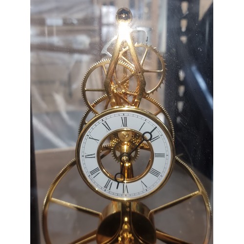 187 - Super Star Lot : A fabulous quality 8 day great wheel French style large skeleton clock housed in gl... 