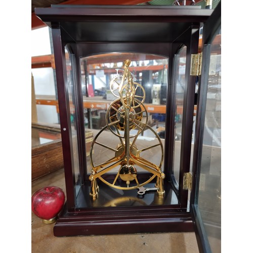 187 - Super Star Lot : A fabulous quality 8 day great wheel French style large skeleton clock housed in gl... 