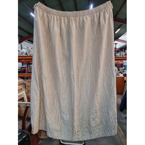 314 - Two pairs of super quality fully lined champagne curtains. MM: 90cm x 90cm. In good order.