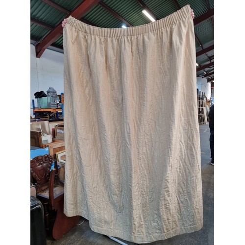 316 - Two pair of super quality  champagne fabric fully lined curtains. MM: 90cm x 90cm.