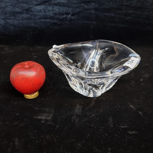 184 - Star Lot : A heavy French Daum crystal ashtray / bowl. Wonderful fluid design. In good condition, et... 