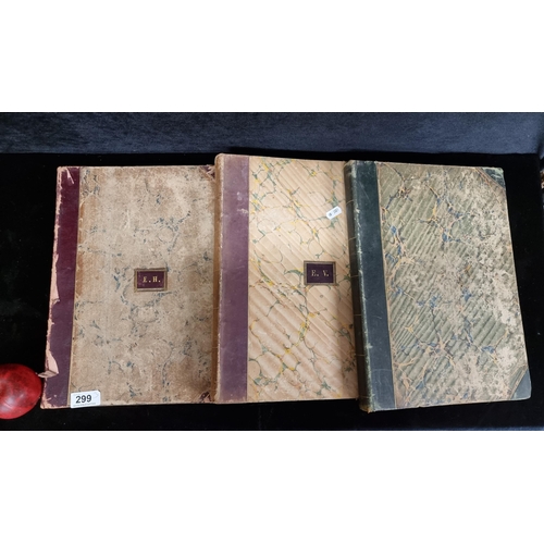 299 - Three fabulous antique early to mid 19th century music sheet books  including Rondo, for the piano f... 