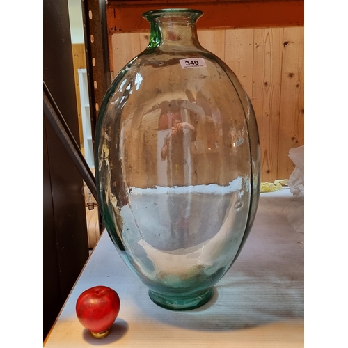 340 - A fabulous impressive very large hand blown art glass vase. Handblown bubbles and pontil mark to bas... 