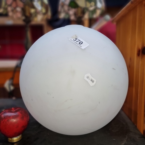 370 - A large frosted glass dome light shade. In good condition.