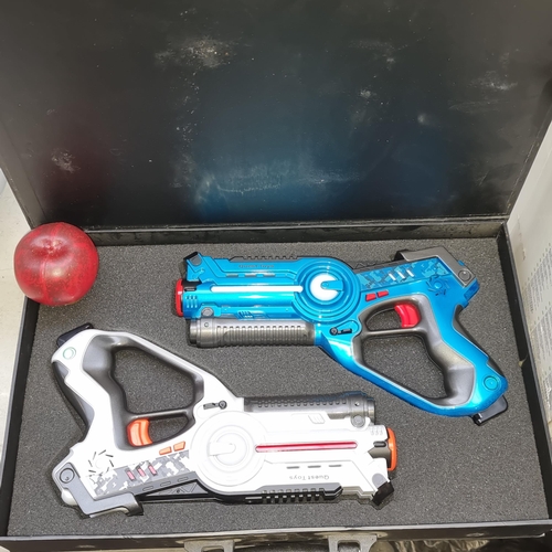 383 - A pair of Laser Tag Quest infrared guns in original box with instructions. AA battery powered. These... 