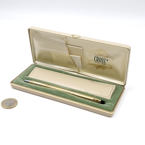 83 - A rolled gold Cross biro pen. Presented in original box with papers.