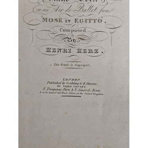 299 - Three fabulous antique early to mid 19th century music sheet books  including Rondo, for the piano f... 