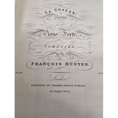 299 - Three fabulous antique early to mid 19th century music sheet books  including Rondo, for the piano f... 