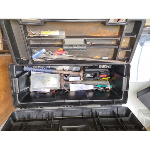 338 - A large Stanley tool box and organizers comprising of various tools.