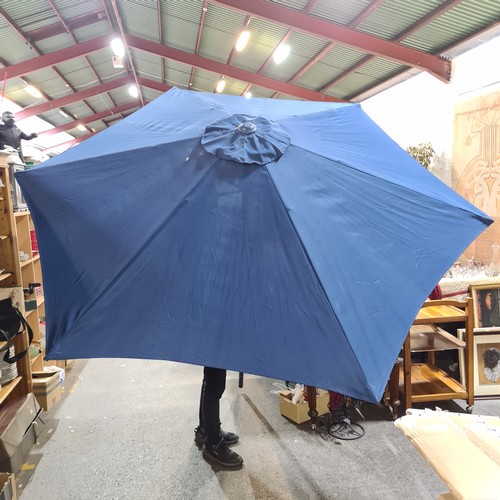 351 - A heavy duty 2.7MT aluminum navy parasol, comes with original box. In good order. You will be lookin... 