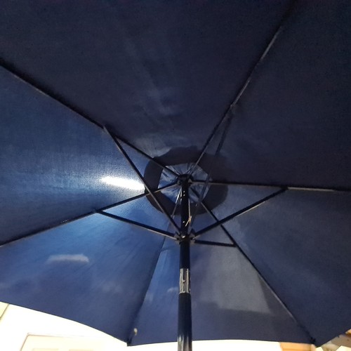 351 - A heavy duty 2.7MT aluminum navy parasol, comes with original box. In good order. You will be lookin... 