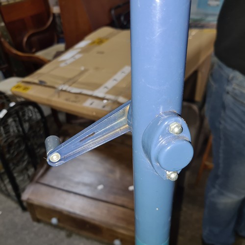 351 - A heavy duty 2.7MT aluminum navy parasol, comes with original box. In good order. You will be lookin... 