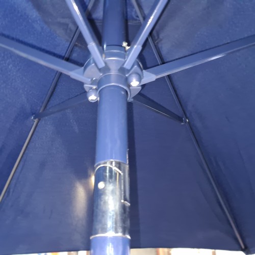 351 - A heavy duty 2.7MT aluminum navy parasol, comes with original box. In good order. You will be lookin... 