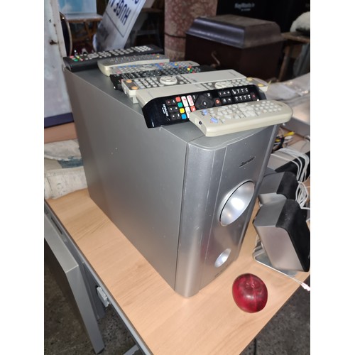 364 - Star Lot: A Pioneer music sound system with additional speakers and spare remotes. Includes an audio... 