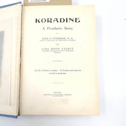 90 - A book entitled 'Koradine'. Entered according to Act of Congress in the year 1889. Librarian of Cong... 