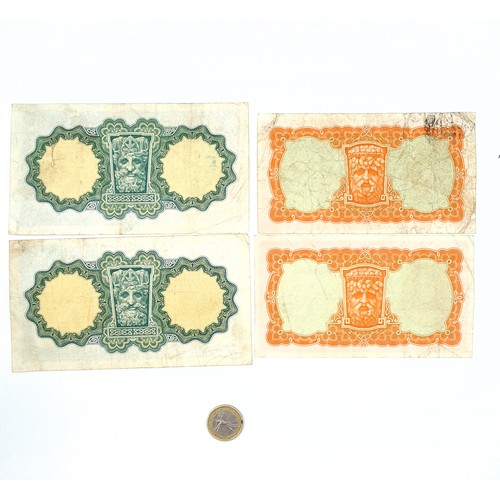 566 - Four rare Irish Lady Lavery bank notes. Two 10 shilling notes both dated 1-9-59. Together with two o... 