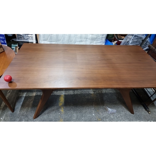 628 - Star Lot : A handsome contemporary dining table featuring sleek lines and angled legs. Refined look ... 