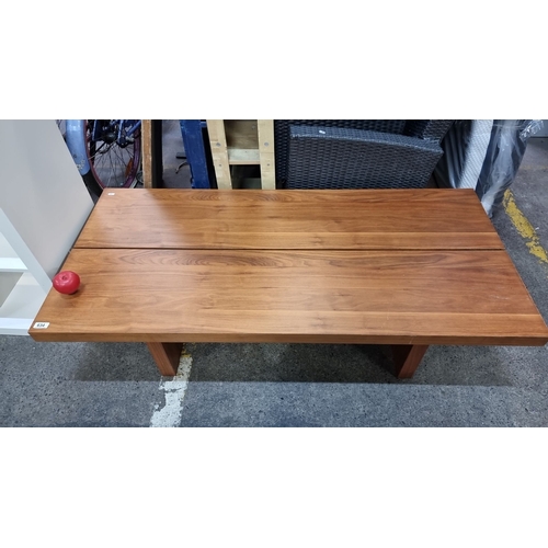 634 - A lovely two plank low coffee table, showcases beautiful grain and clean lines.