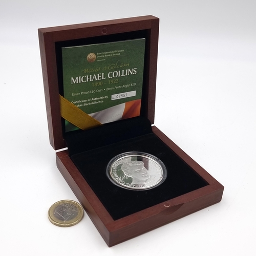 2 - An encapsulated Michael Collins ten euro silver proof coin with limited circulation of 8000. Comes i... 