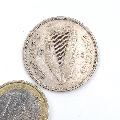 581 - A rare example of an Irish silver Florin dated 1933.