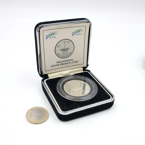 8 - A sterling silver one pound coin struck to commemorate the Millennium. Comes in original box with ce... 