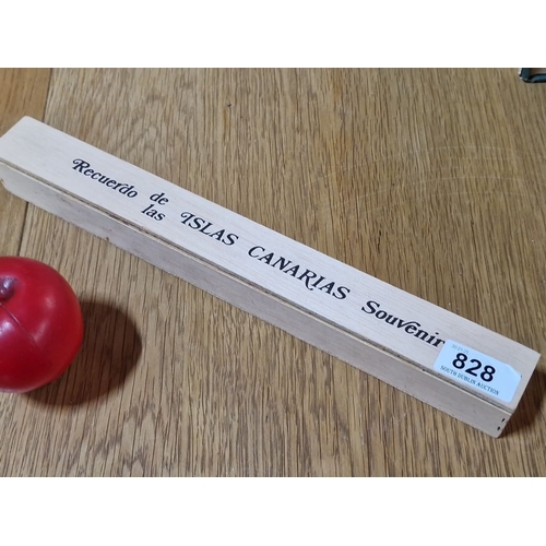 828 - A large Canary Islands souvenir cigar. Measures approximately 12 inches in length.