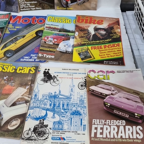 875 - Lot of 18 vintage motoring magazines, including *Thoroughbred & Classic Cars*, *Bike*, and *Motorcyc... 