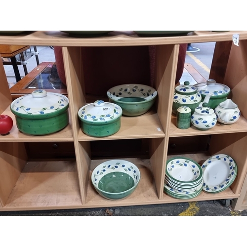 889 - Hand-Painted Price Kensington Lotteries Dinnerware Set, England. Features green and floral motif, in... 