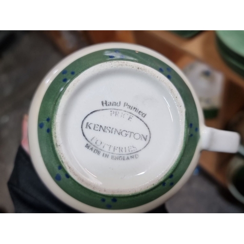 889 - Hand-Painted Price Kensington Lotteries Dinnerware Set, England. Features green and floral motif, in... 