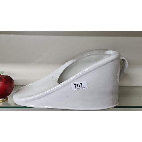 767 - An antique ceramic slipper bed pan produced by Jaytee Liverpool. Very clean.