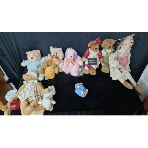 792 - A clear bag containing a lovely selection of adorable children's teddy bear. All clean and in very g... 