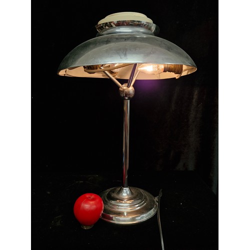 259 - Star Lot : A stunning mid century  metal and chrome table lamp. With a 3 bulb holder fitting in good... 