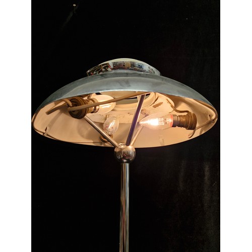 259 - Star Lot : A stunning mid century  metal and chrome table lamp. With a 3 bulb holder fitting in good... 