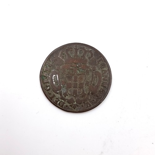 579 - A rare 1737 ten Anne cross coin.