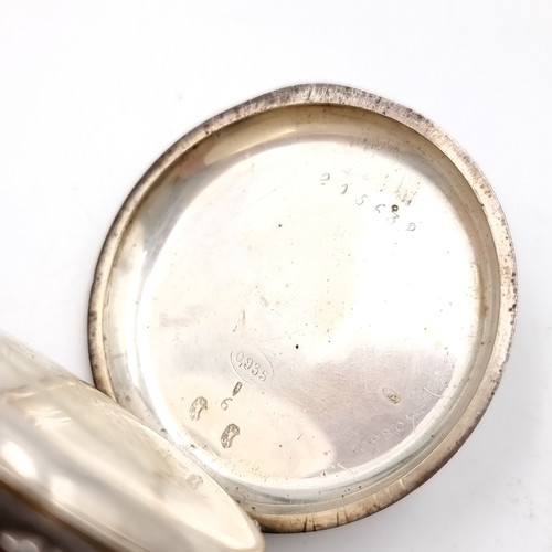 638 - Star Lot : A Britannia silver pocket watch with roman numeral dial with subsidiary second hand. Make... 