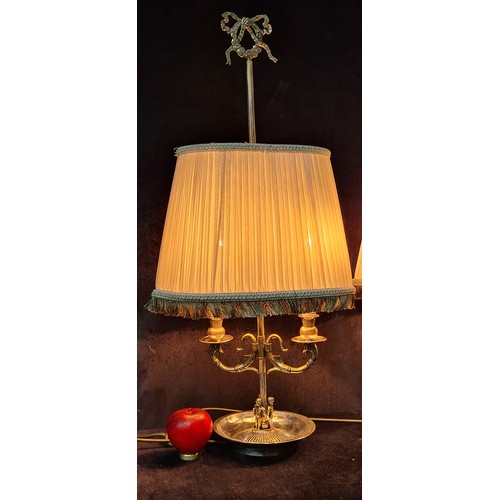 716 - Star lot : A fabulous pair of 1920s empire style Mythological Bouillotte table lamps with garland de... 