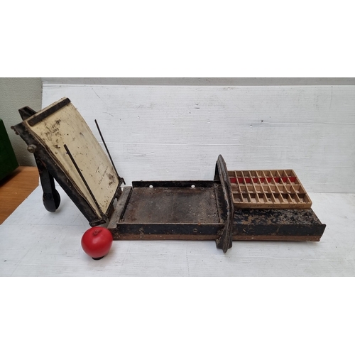 422 - A wonderful antique ADANA tabletop printing press. Cast iron frame with wooden type tray.