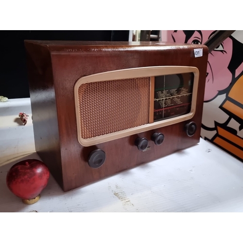 431 - Vintage Cossor Bakelite and Wood Radio, circa 1940s. Features classic Art Deco design, original knob... 