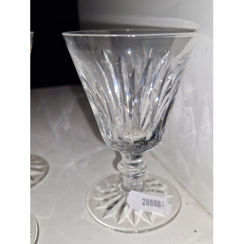 455 - A set of six Waterford Crystal glasses in the Eileen pattern retaining acid marks to base. All in go... 