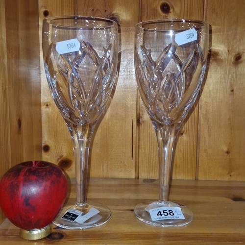 458 - Pair of large John Rocha at Waterford Crystal wine glasses, made in Ireland. Features an elegant etc... 