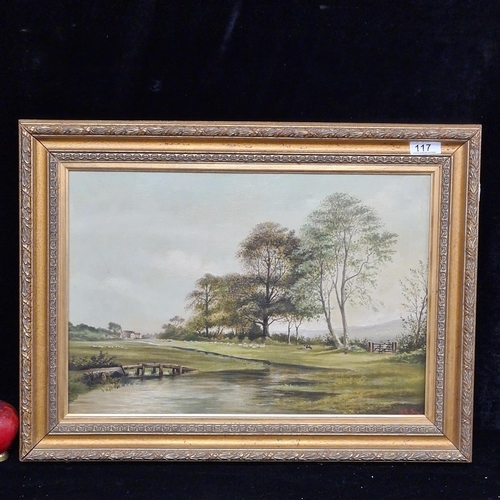 117 - Star Lot: A captivating original oil on canvas painting. Features a quaint countryside landscape wit... 