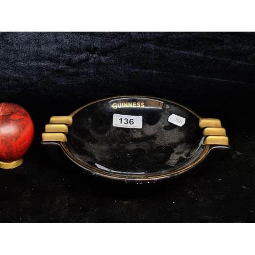 136 - A large 1970's Guinness branded ashtray by Arklow Irish Pottery. In good order,