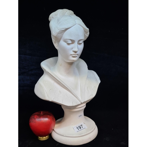 197 - A vintage plaster A Giamnelli bust sculpture. Hairline repair to neck.