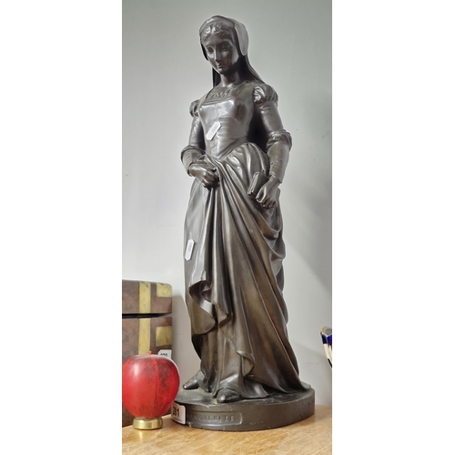 281 - A very large heavy bronzed finish Copeland sculpture of Marguerite. MM: 50cm tall.