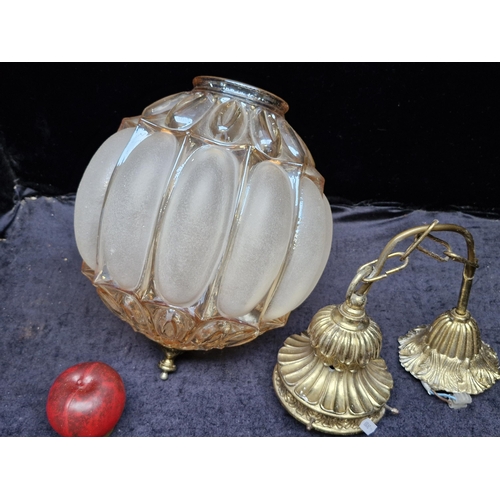 335 - Star Lot : A fabulous vintage 1960s Glashutte Limburg bubble pendant  glass ceiling light. Similar o... 