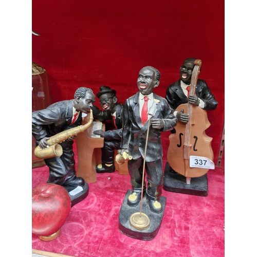 337 - A wonderful set of four jazz musician figures. Lots of character, great addition for any music lover... 